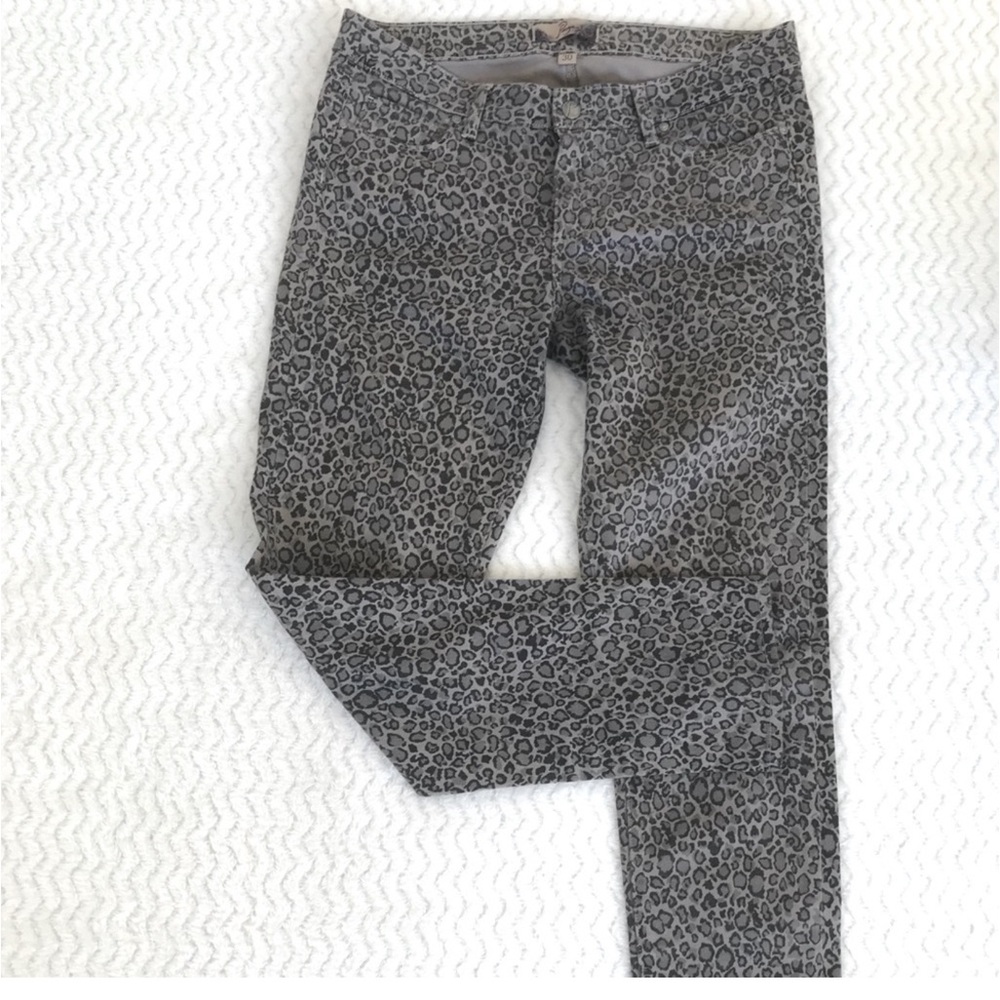 PAIGE Grey Leopard Print "Peg Skinny" Jeans Size:30